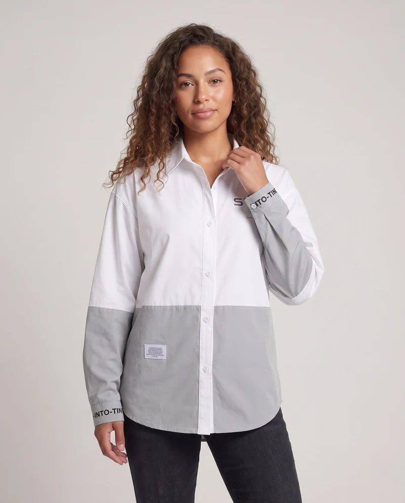 Frauen Plus Size Button-Down Hemd Nord Taschen