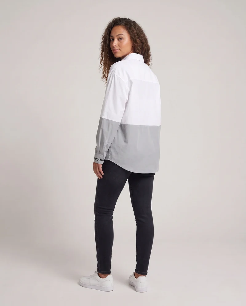 Frauen Plus Size Button-Down Hemd Nord Taschen