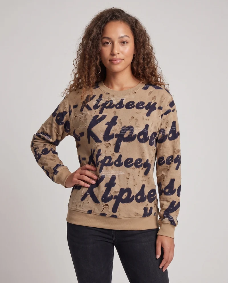 Damen stylisches Sweatshirt Nord Taschen