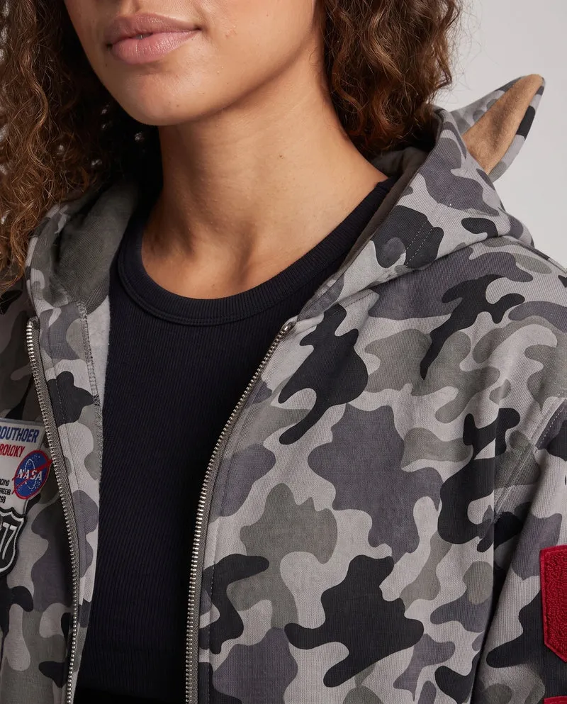 Frauen Urban Camouflage Hoodie Nord Taschen