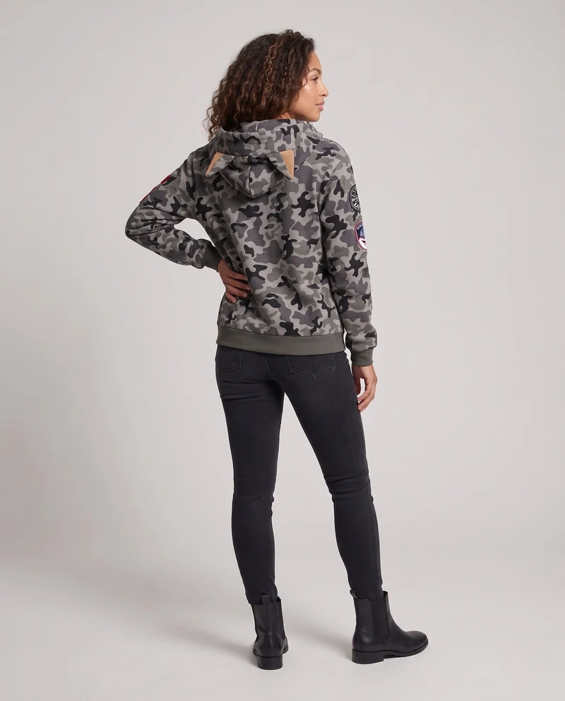 Frauen Urban Camouflage Hoodie Nord Taschen