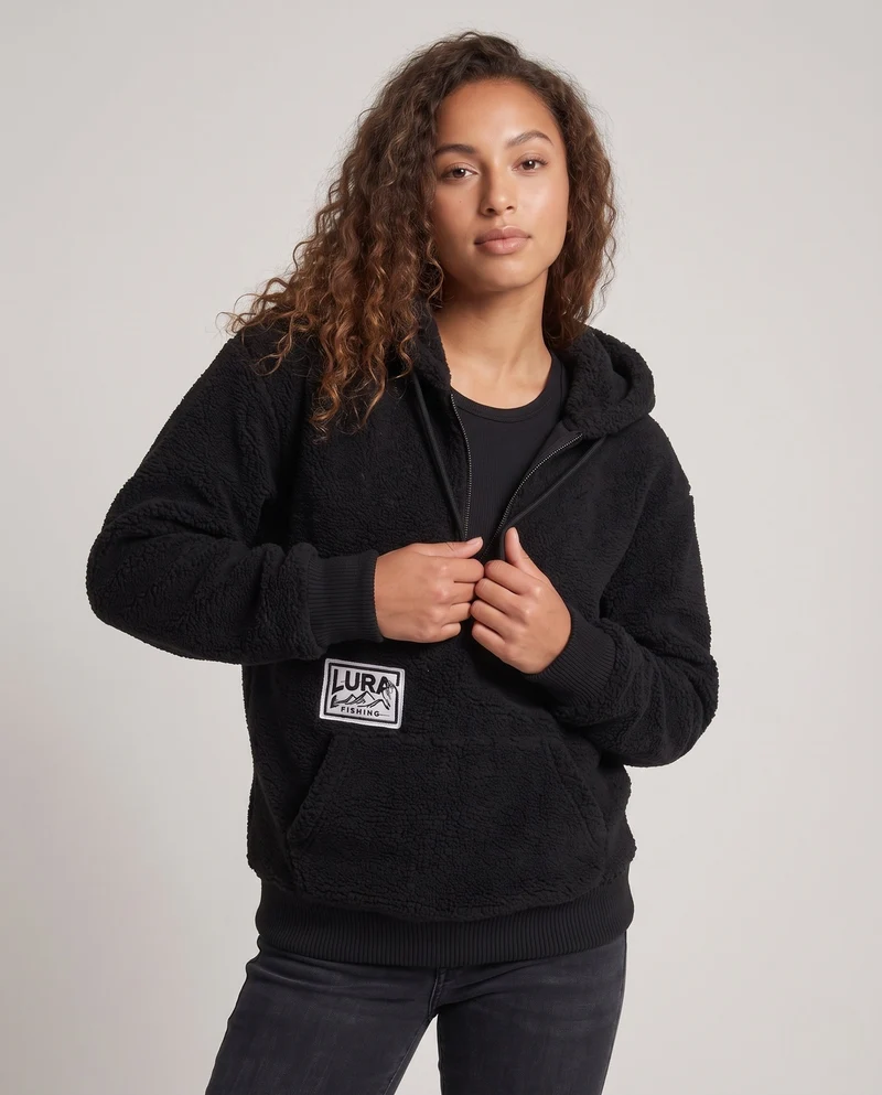 Damen weiches Fleece-Hoodie Nord Taschen