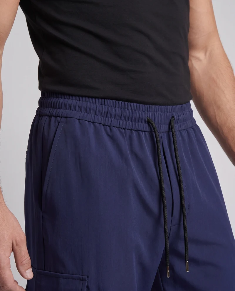 Herren Freizeit Cargo-Baggy-Hosen mit Kordelzug, multifunktionale Taschen und geradem Bein Nord Taschen