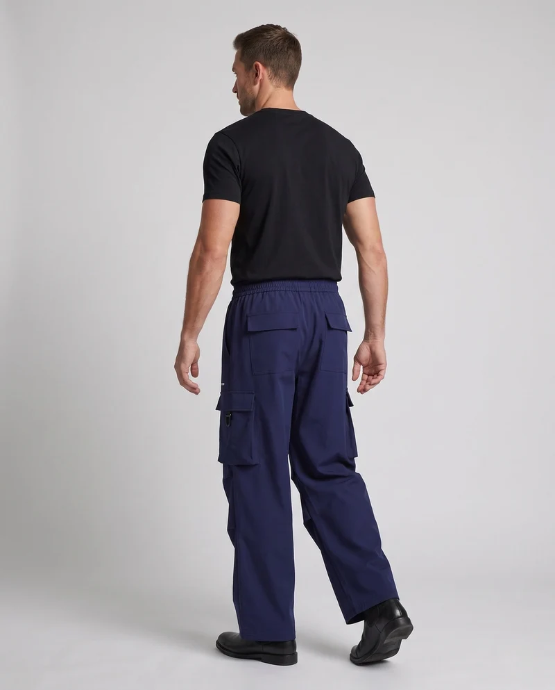 Herren Freizeit Cargo-Baggy-Hosen mit Kordelzug, multifunktionale Taschen und geradem Bein Nord Taschen