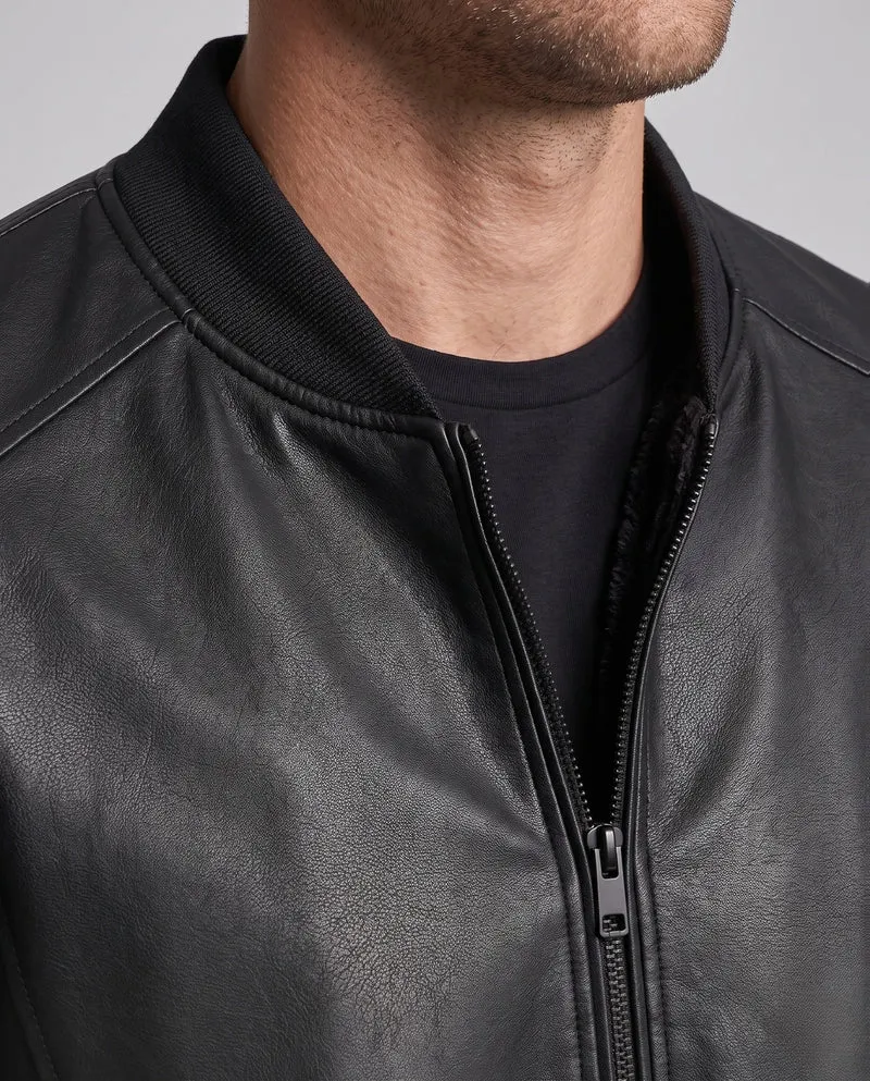 Herren Kunstleder Bomberjacke mit wärmendem Teddyfutter & minimalistischer Blouson-Silhouette Nord Taschen