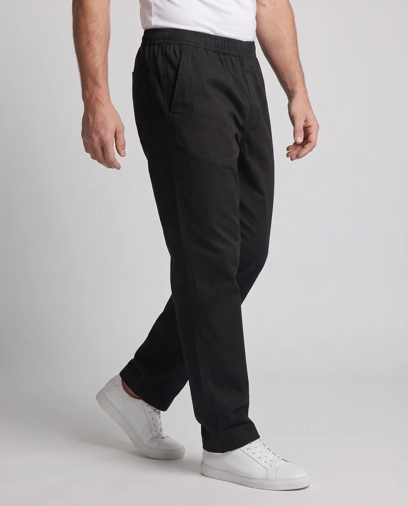 Herren Leichte Baumwollmischung Legere Hosen mit Kordelzug Taille, Seitentaschen & Gerader Lockere Passform Nord Taschen