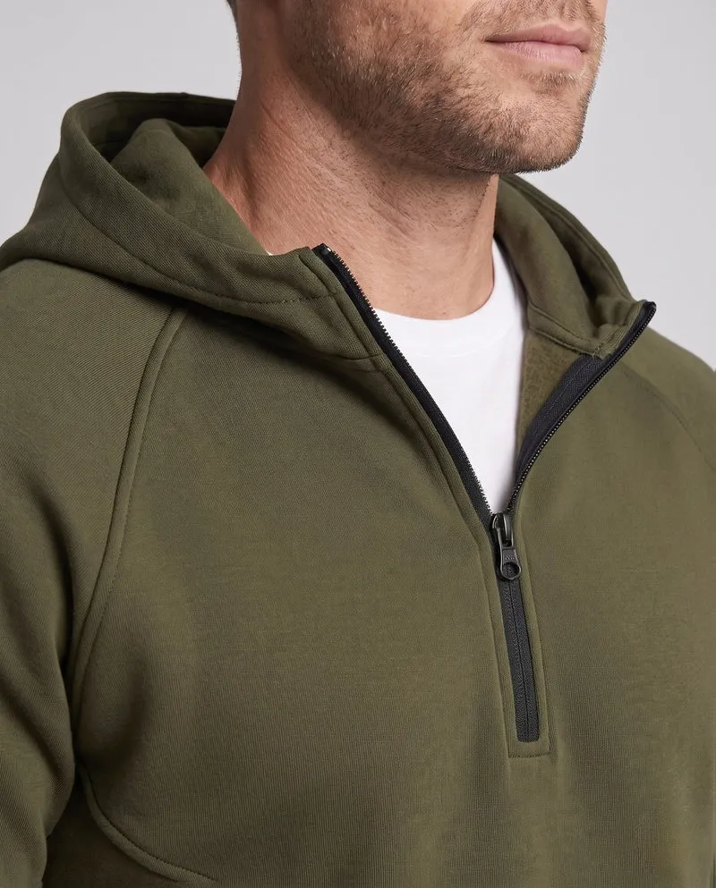 Herren Halb-Reißverschluss Hoodie mit Kängurutasche und kontrastierendem Rückenteil Nord Taschen