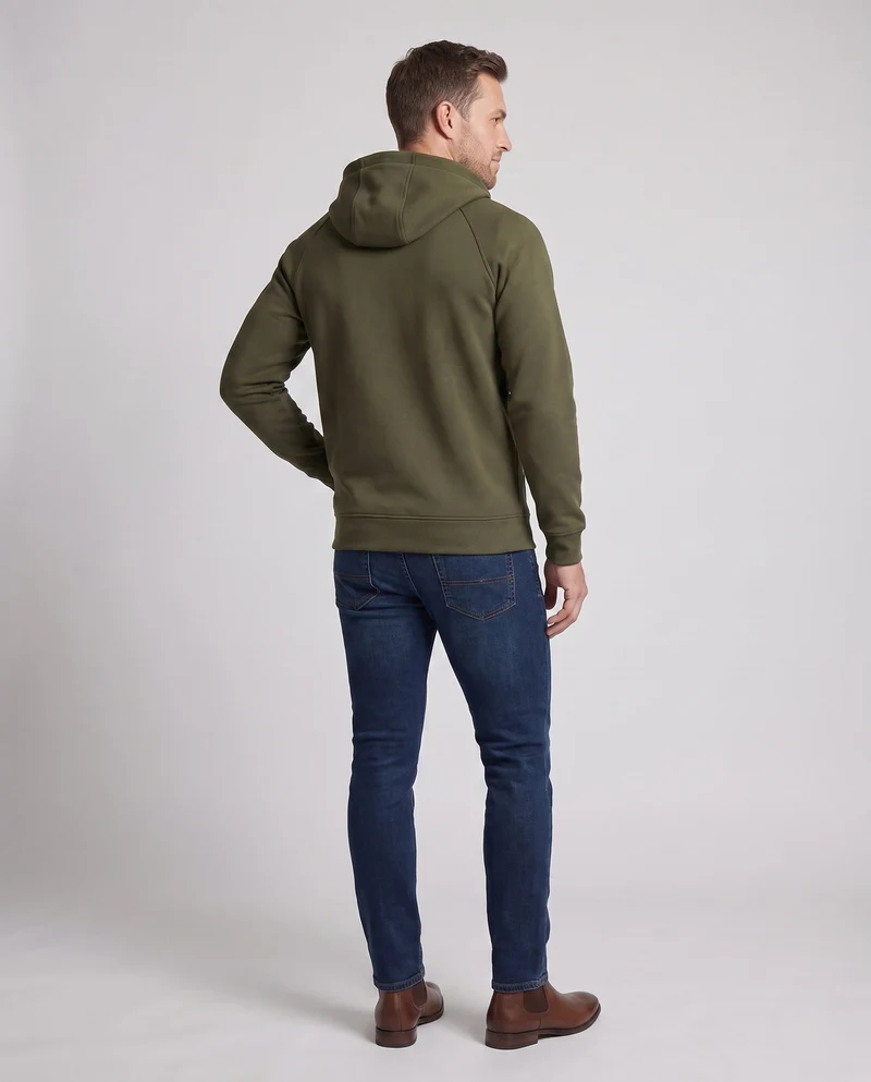 Herren Halb-Reißverschluss Hoodie mit Kängurutasche und kontrastierendem Rückenteil Nord Taschen