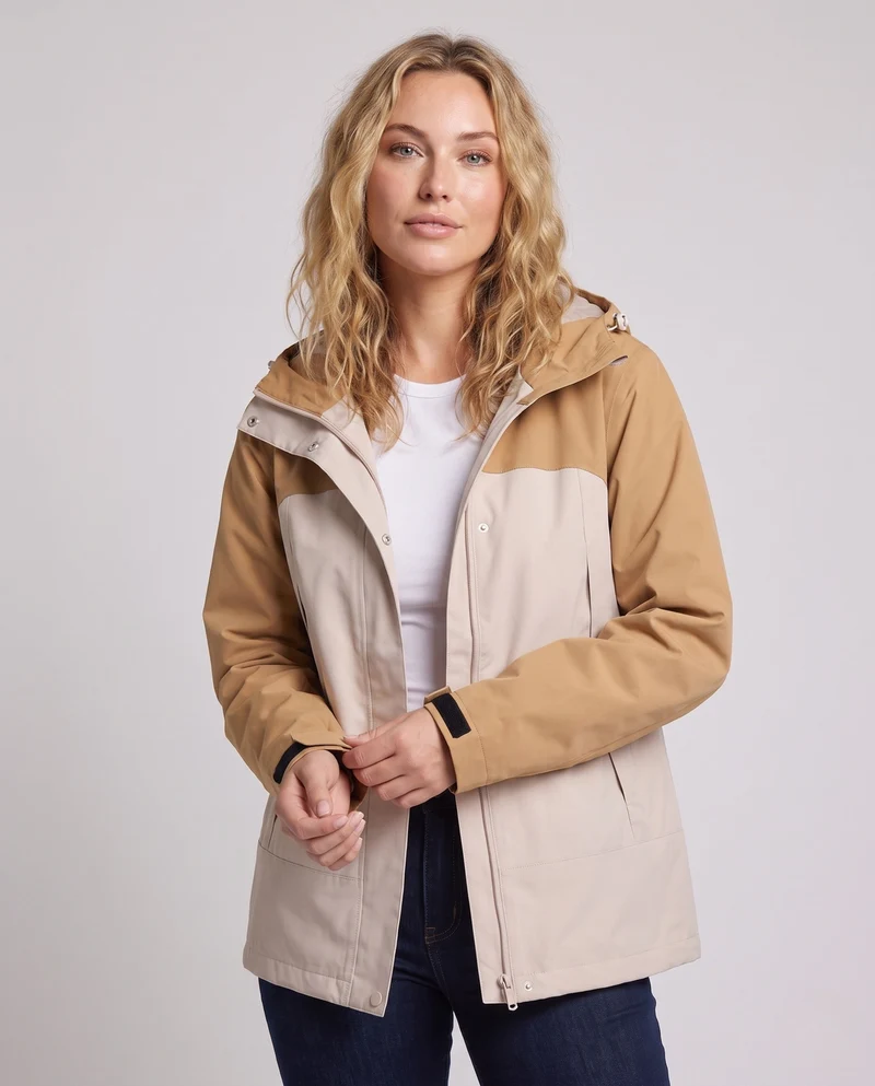 Damen Steppjacke mit Kapuze und Kunstfellbesatz Nord Taschen