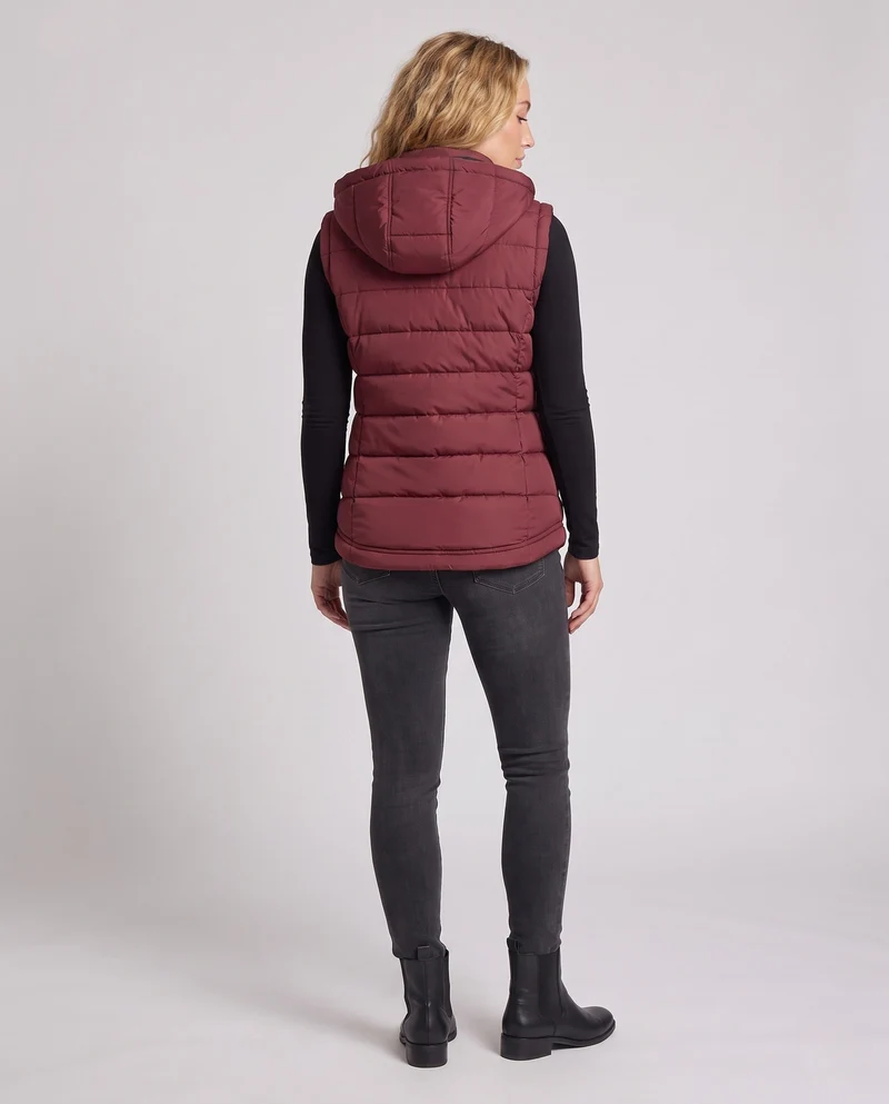 Damen Stylische Kapuzenweste Nord Taschen