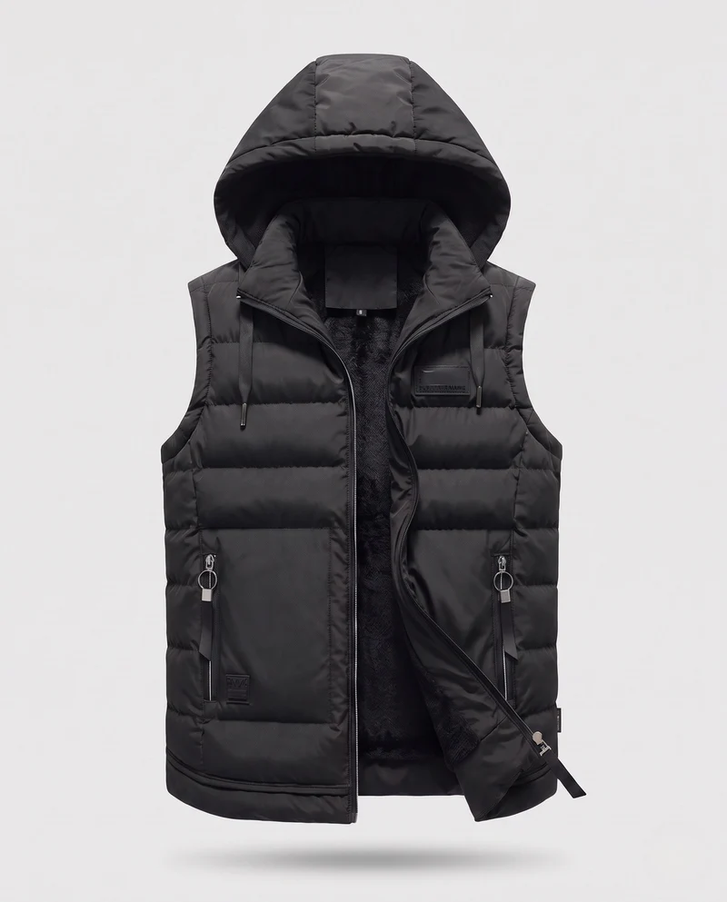 Damen Stylische Kapuzenweste Nord Taschen