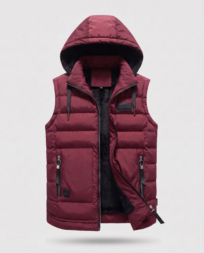 Damen Stylische Kapuzenweste Nord Taschen