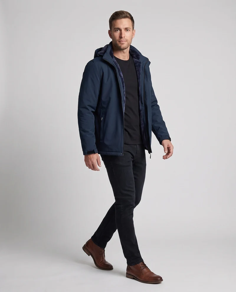 Herren Wetterfeste Übergangsjacke mit Fleece-Futter Nord Taschen