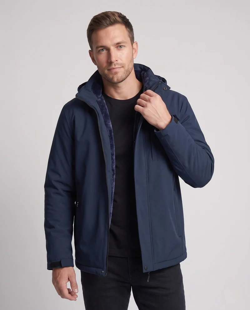 Herren Wetterfeste Übergangsjacke mit Fleece-Futter Nord Taschen