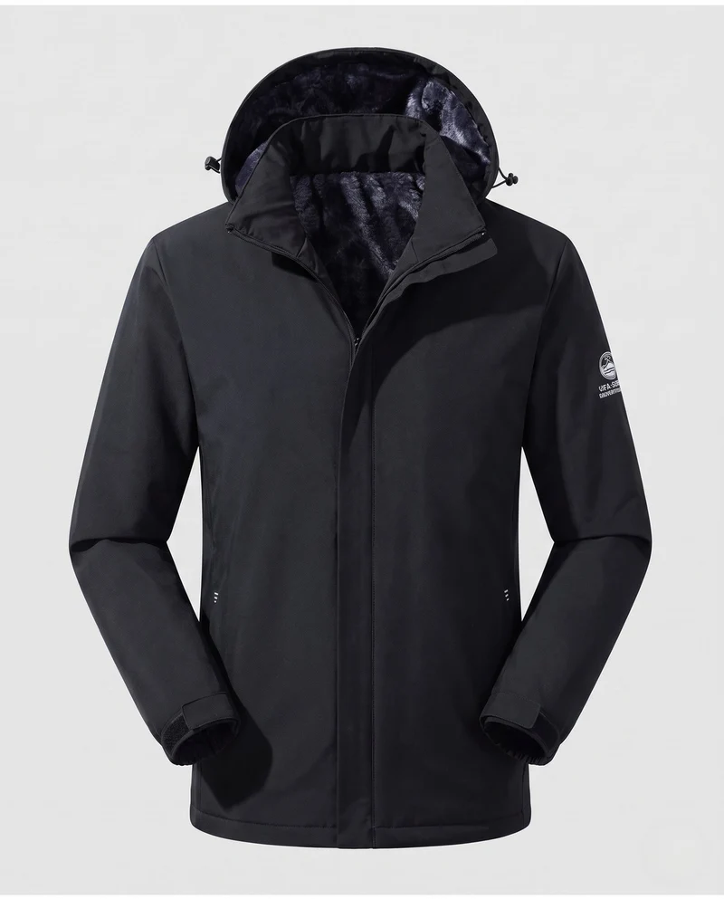 Herren Wetterfeste Übergangsjacke mit Fleece-Futter Nord Taschen