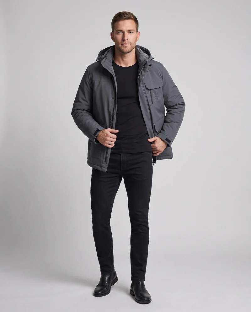Herren Wetterfeste Winterjacke Nord Taschen