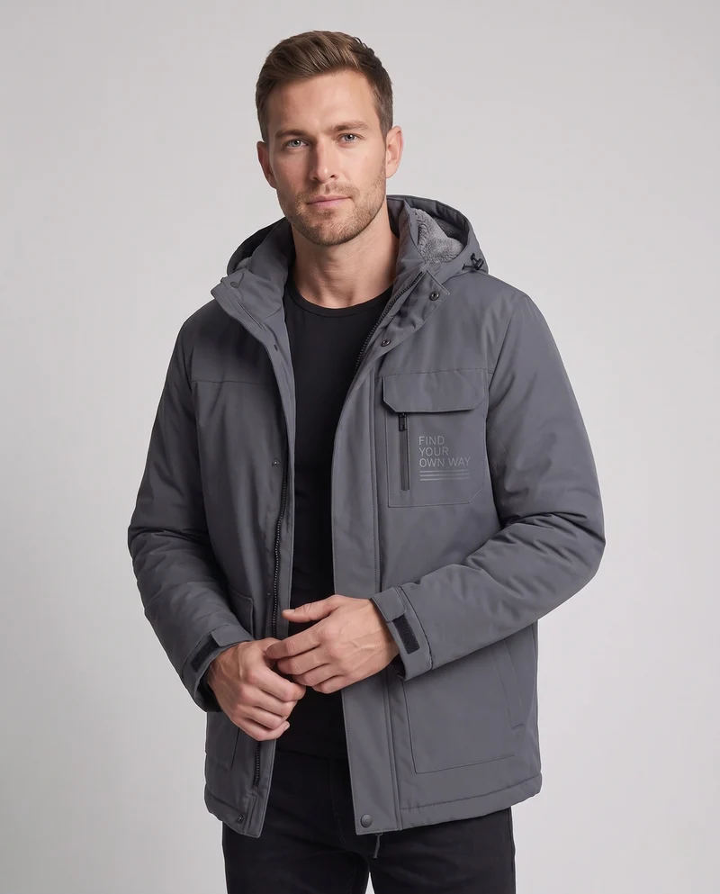 Herren Wetterfeste Winterjacke Nord Taschen
