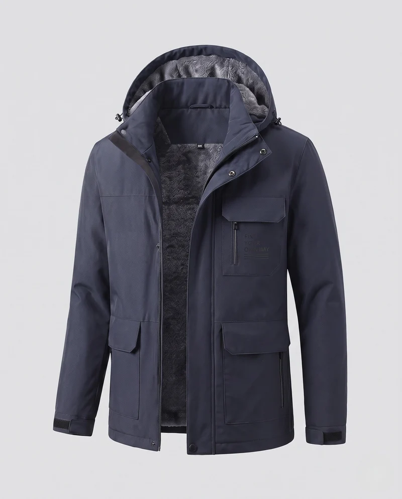 Herren Wetterfeste Winterjacke Nord Taschen