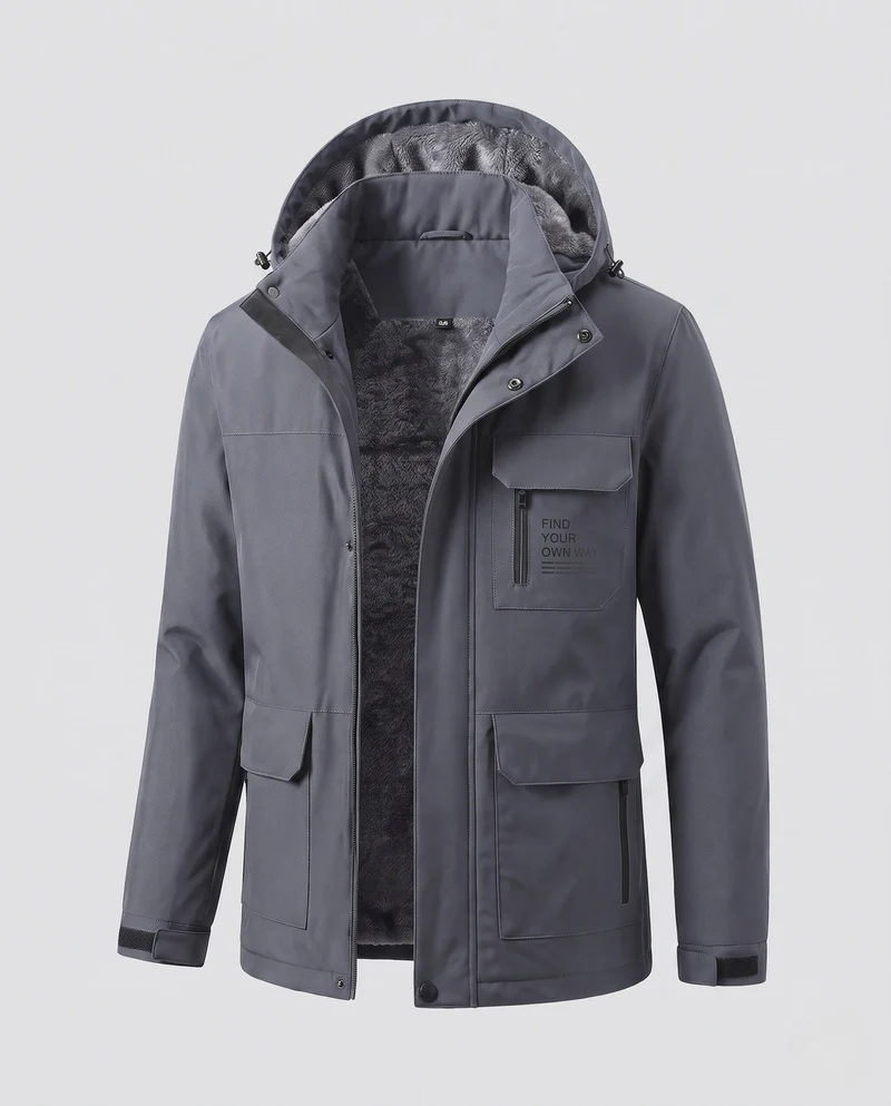 Herren Wetterfeste Winterjacke Nord Taschen