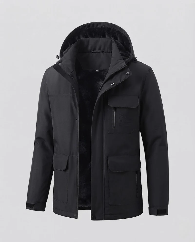 Herren Wetterfeste Winterjacke Nord Taschen