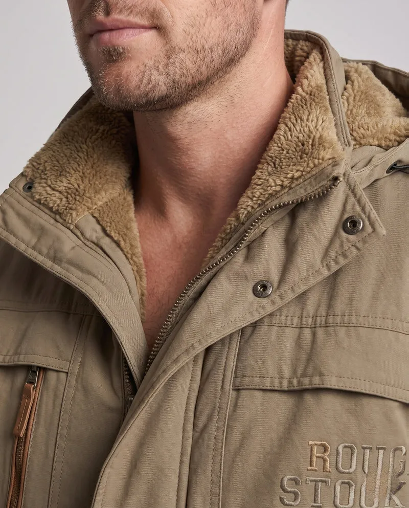 Herren Winterjacke mit Kunstfellkragen Nord Taschen