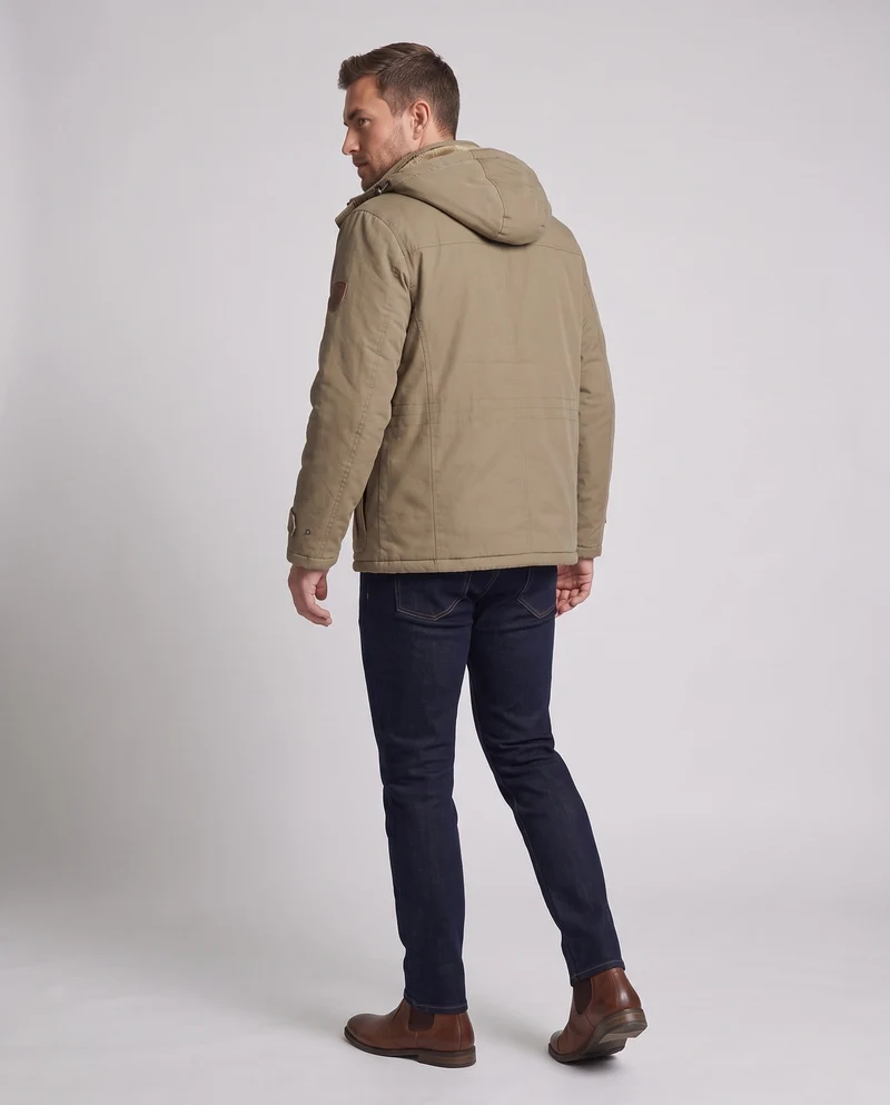 Herren Winterjacke mit Kunstfellkragen Nord Taschen