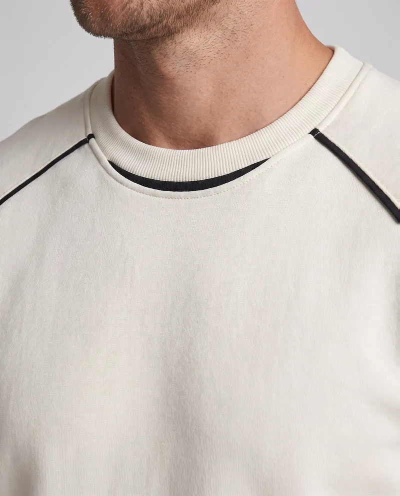 Unisex Lässiges Fleece-Oversize-Sweatshirt mit dekorativen Schulternähten und geripptem Saum