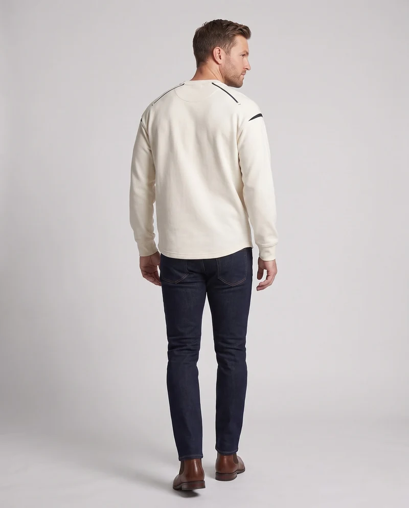 Unisex Lässiges Fleece-Oversize-Sweatshirt mit dekorativen Schulternähten und geripptem Saum