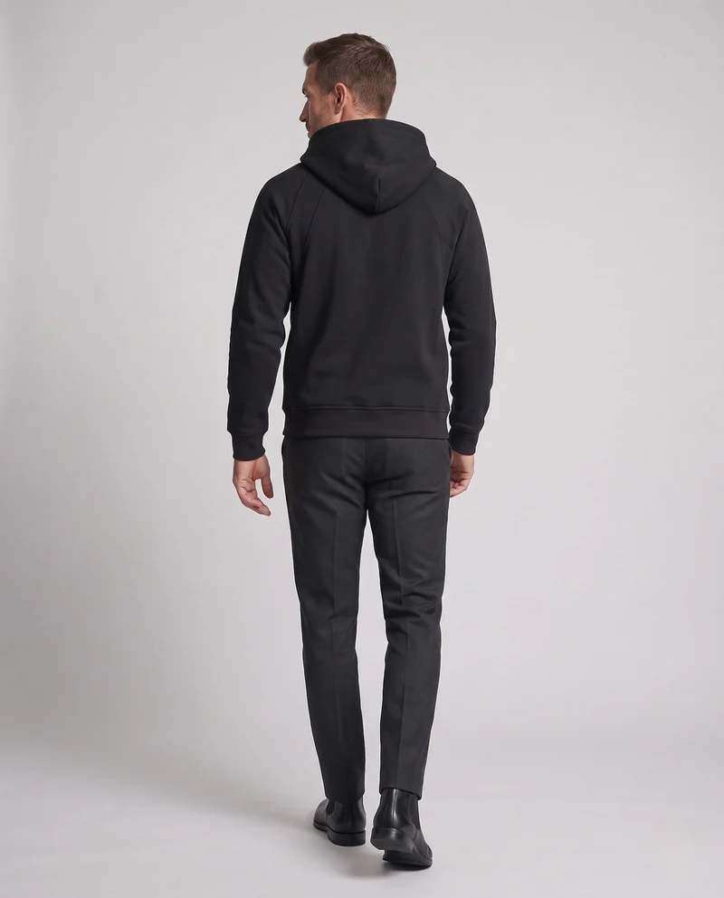 Unisex Hoher Funnel-Halbzipper-Hoodie mit Kängurutasche & angerautem Innenfutter