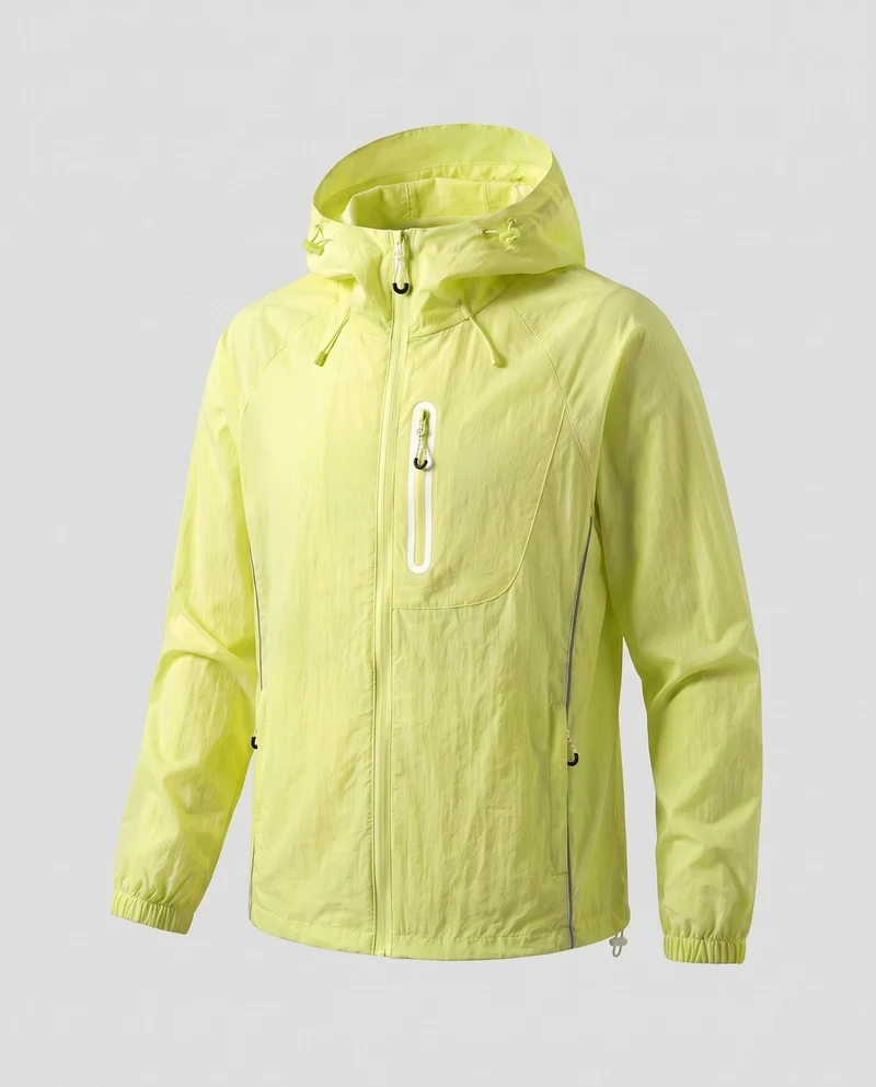 Unisex leichte Wind- und wasserabweisende Kapuzen-Übergangsjacke mit reflektierenden Details