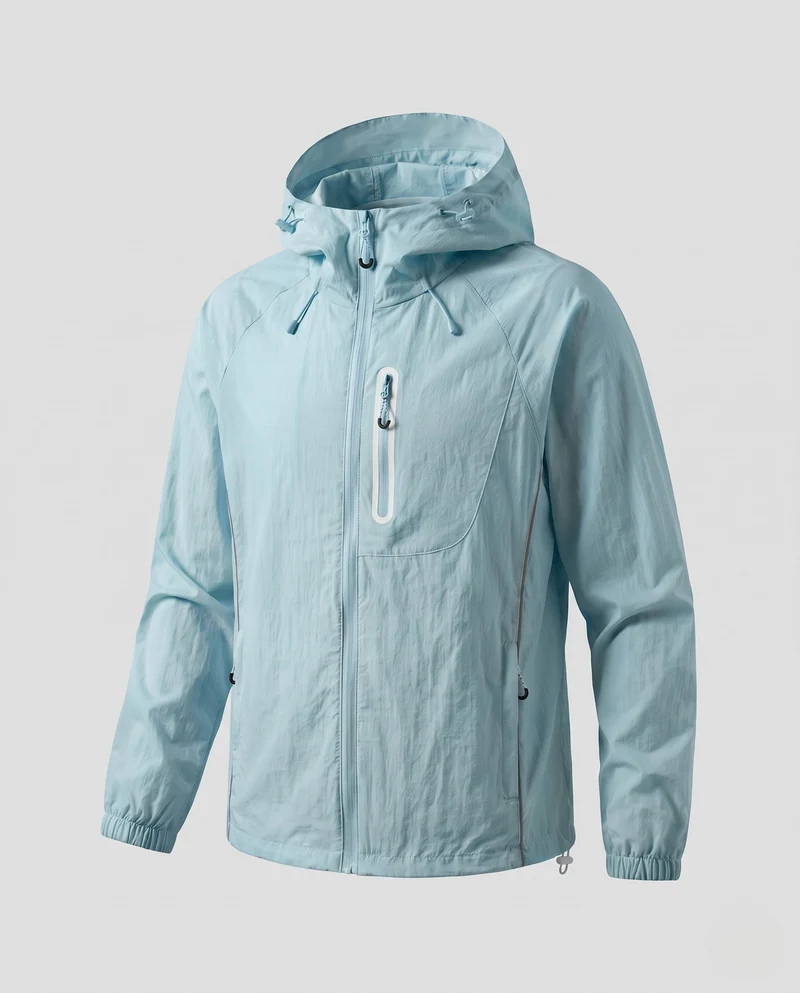 Unisex leichte Wind- und wasserabweisende Kapuzen-Übergangsjacke mit reflektierenden Details