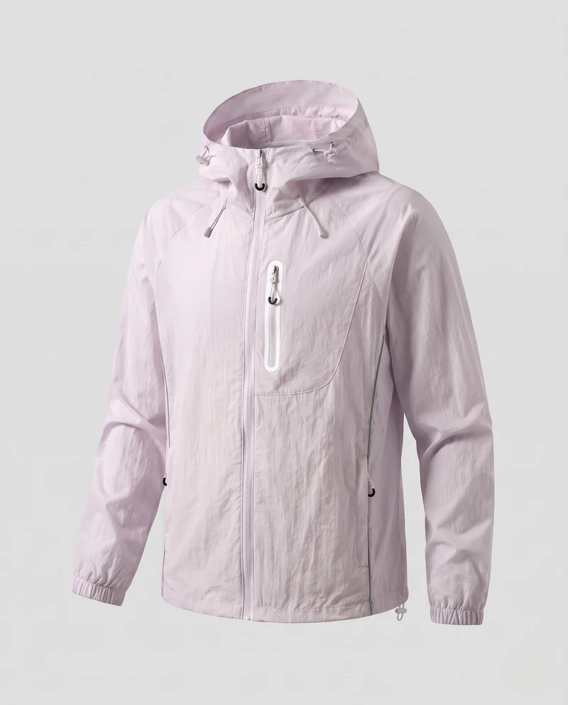 Unisex leichte Wind- und wasserabweisende Kapuzen-Übergangsjacke mit reflektierenden Details