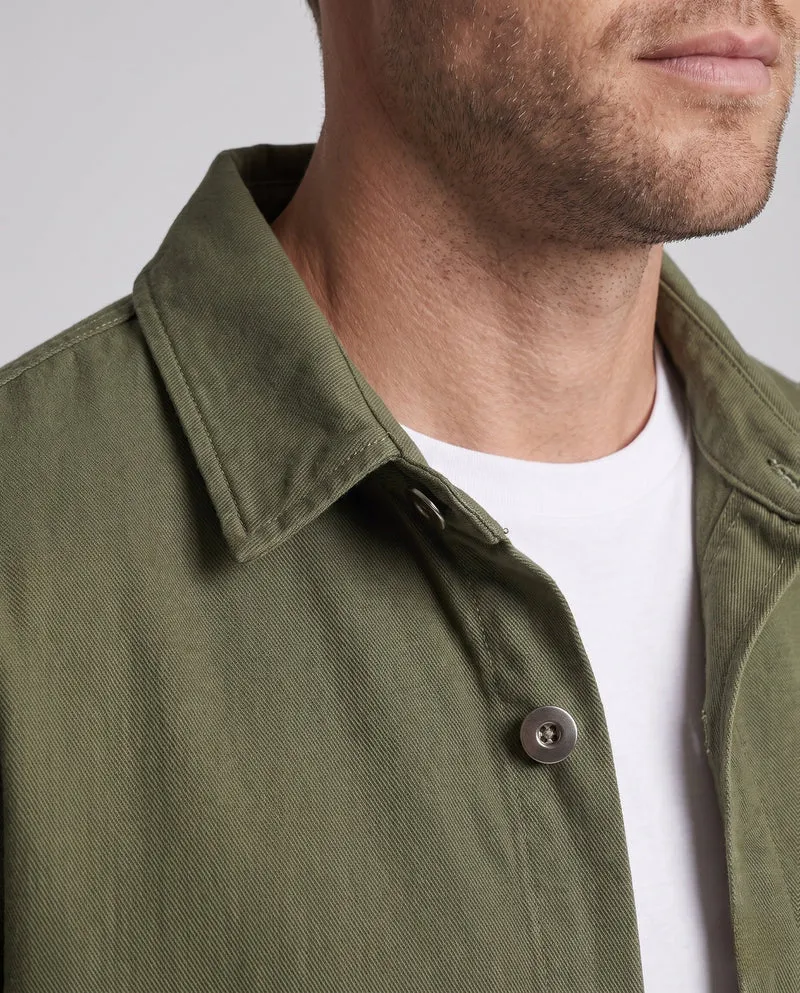 Unisex Übergröße Baumwollhemd mit Kentkragen, kastiger Silhouette & verlängertem Rückensaum