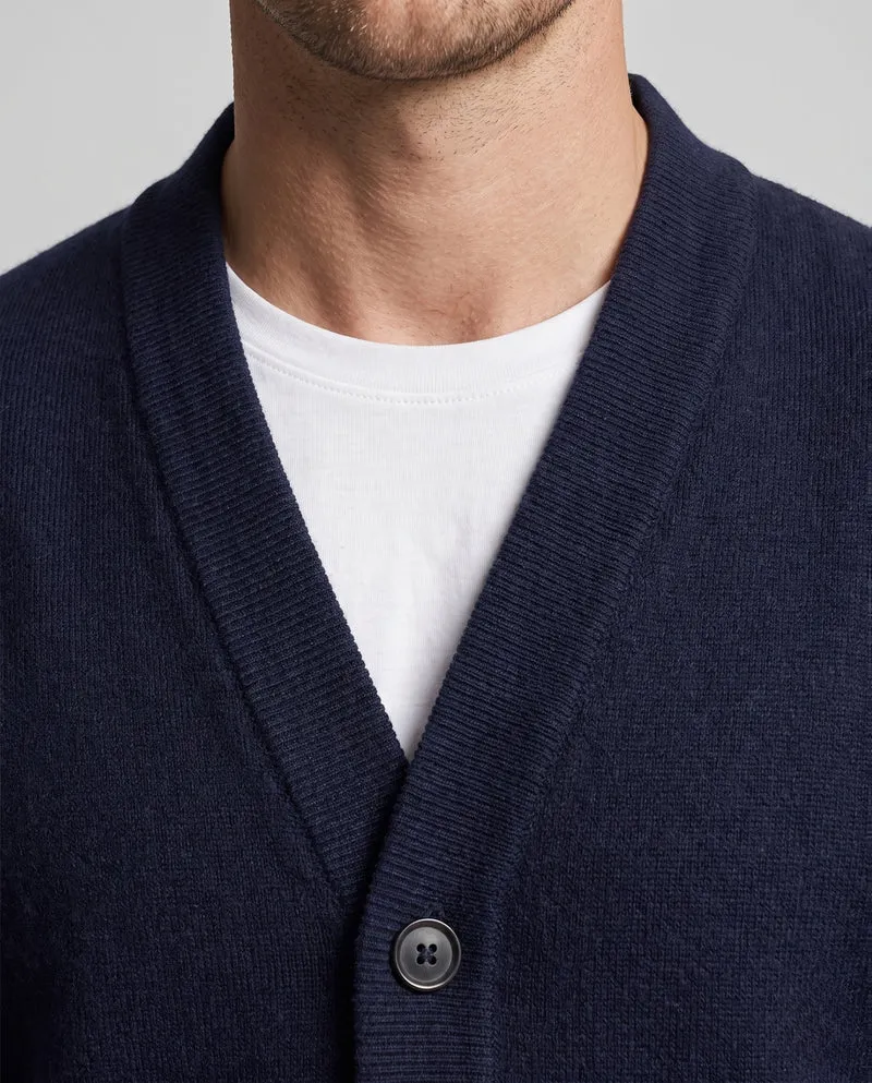 Unisex Oversize-Cardigan aus French-Terry mit V-Ausschnitt und durchgehender Knopfleiste