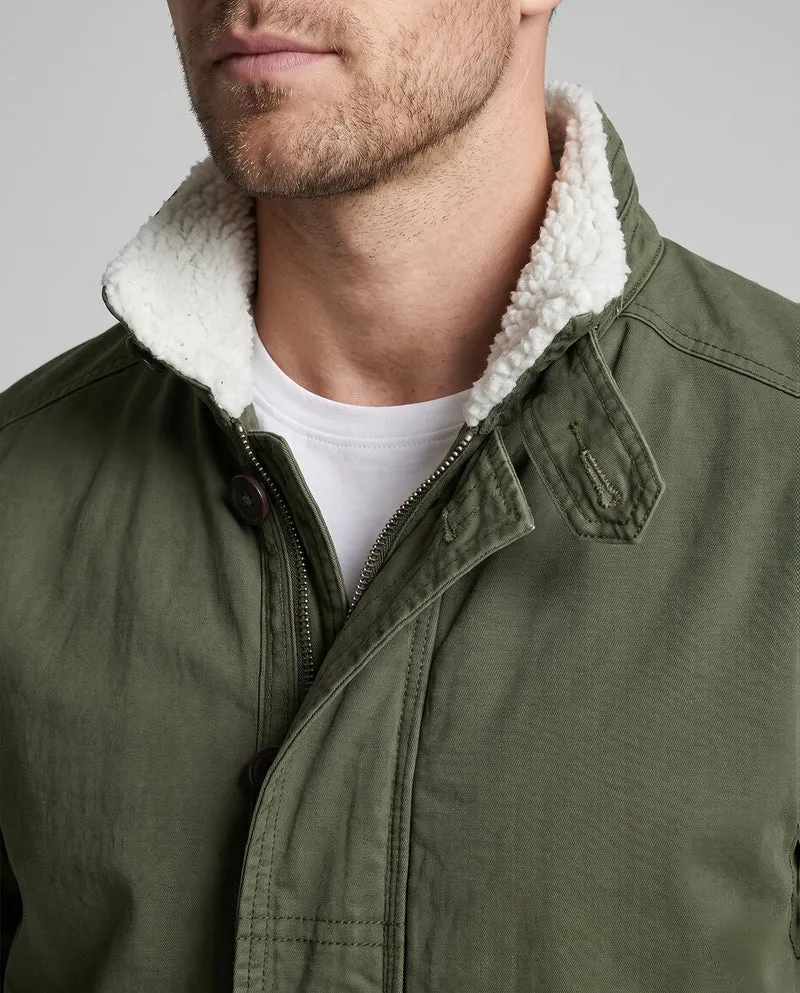 Herrenfeldjacke im Camouflage-Look mit Teddy-Futter und Stehkragen Nord Taschen