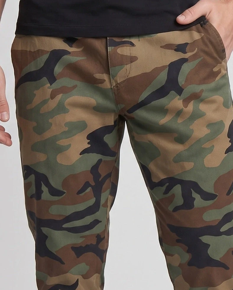 Herren tapered Chino-Hosen mit elastischem Bund und Reißverschluss-Taschen Nord Taschen