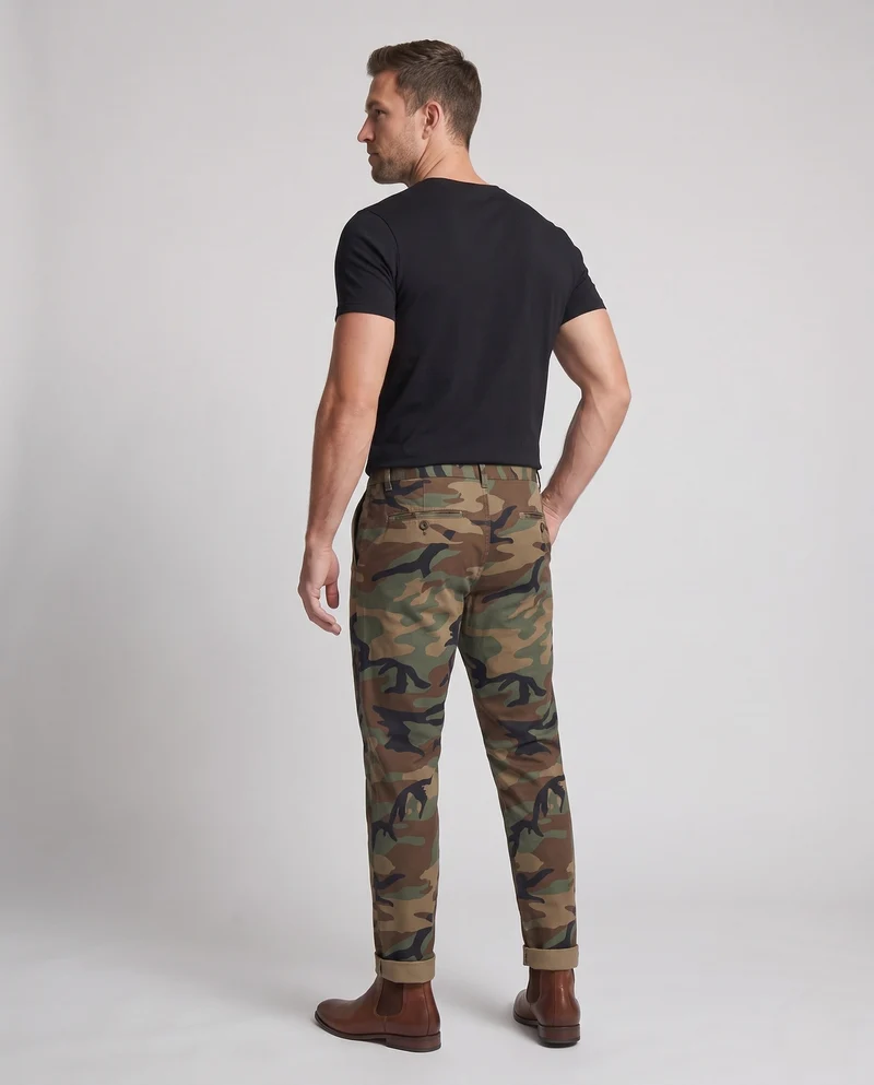 Herren tapered Chino-Hosen mit elastischem Bund und Reißverschluss-Taschen Nord Taschen