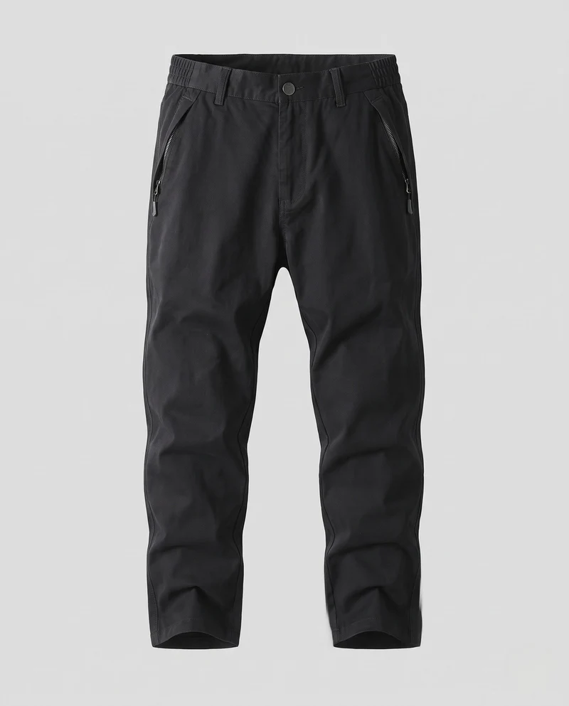 Herren tapered Chino-Hosen mit elastischem Bund und Reißverschluss-Taschen Nord Taschen