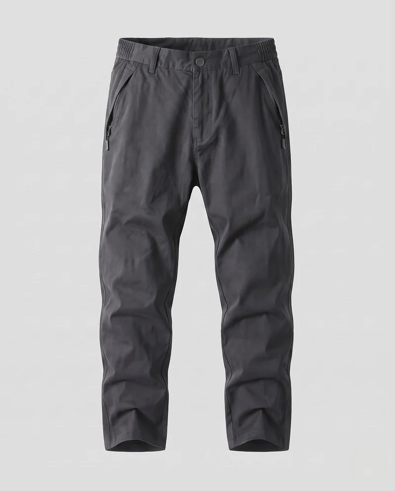 Herren tapered Chino-Hosen mit elastischem Bund und Reißverschluss-Taschen Nord Taschen
