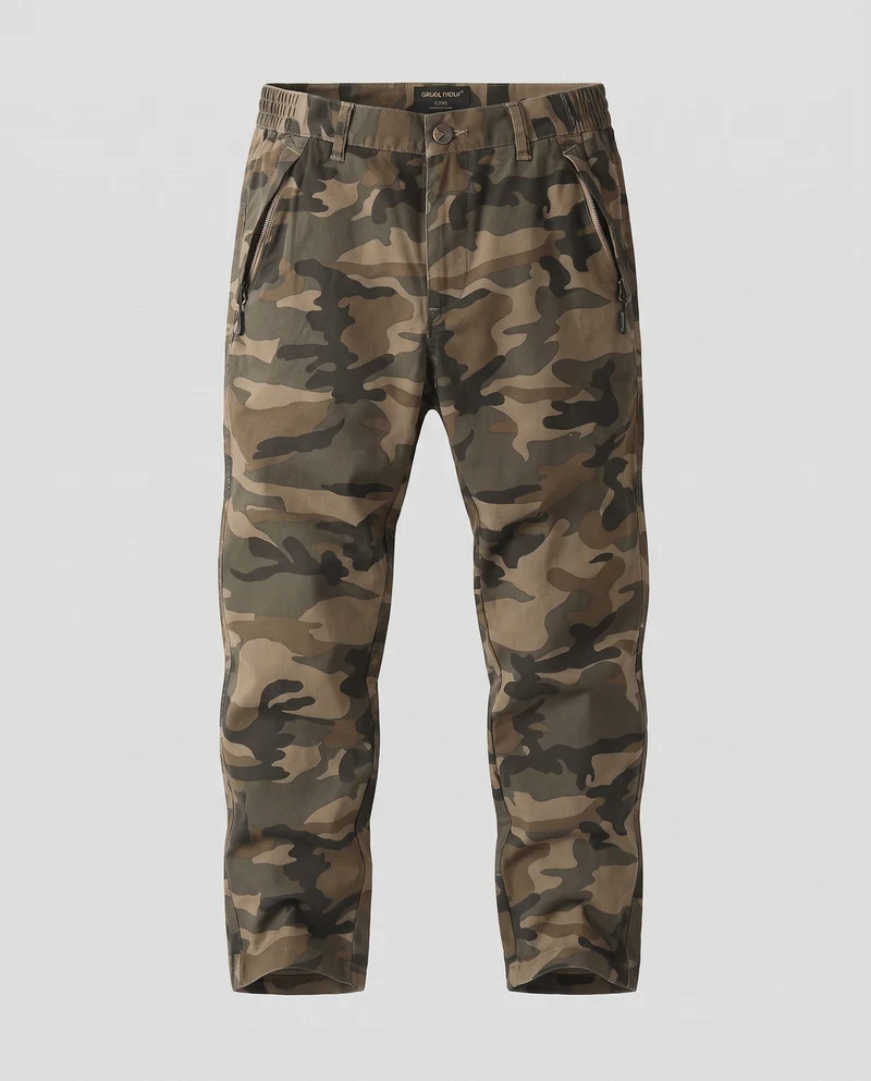 Herren tapered Chino-Hosen mit elastischem Bund und Reißverschluss-Taschen Nord Taschen