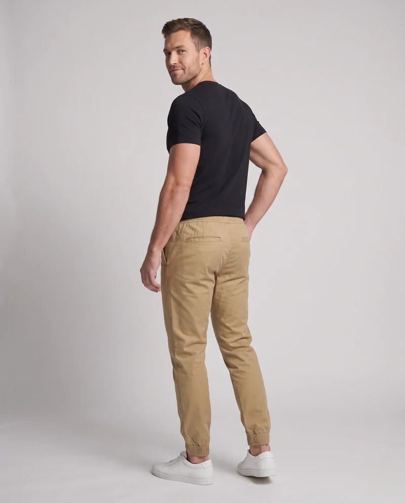 Herren Slim Fit Chino Jogger mit elastischem Bund und Kordelzug Nord Taschen