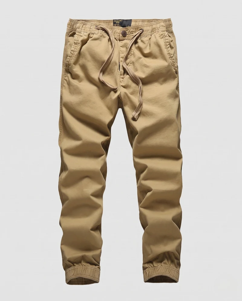 Herren Slim Fit Chino Jogger mit elastischem Bund und Kordelzug Nord Taschen
