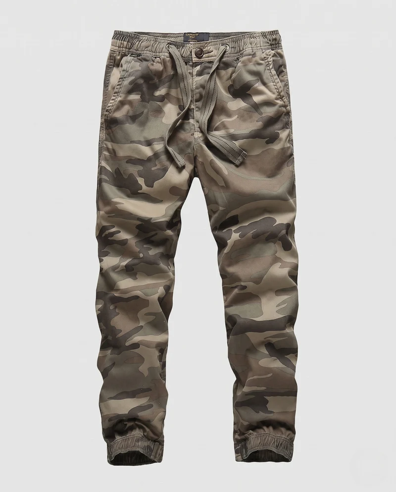 Herren Slim Fit Chino Jogger mit elastischem Bund und Kordelzug Nord Taschen