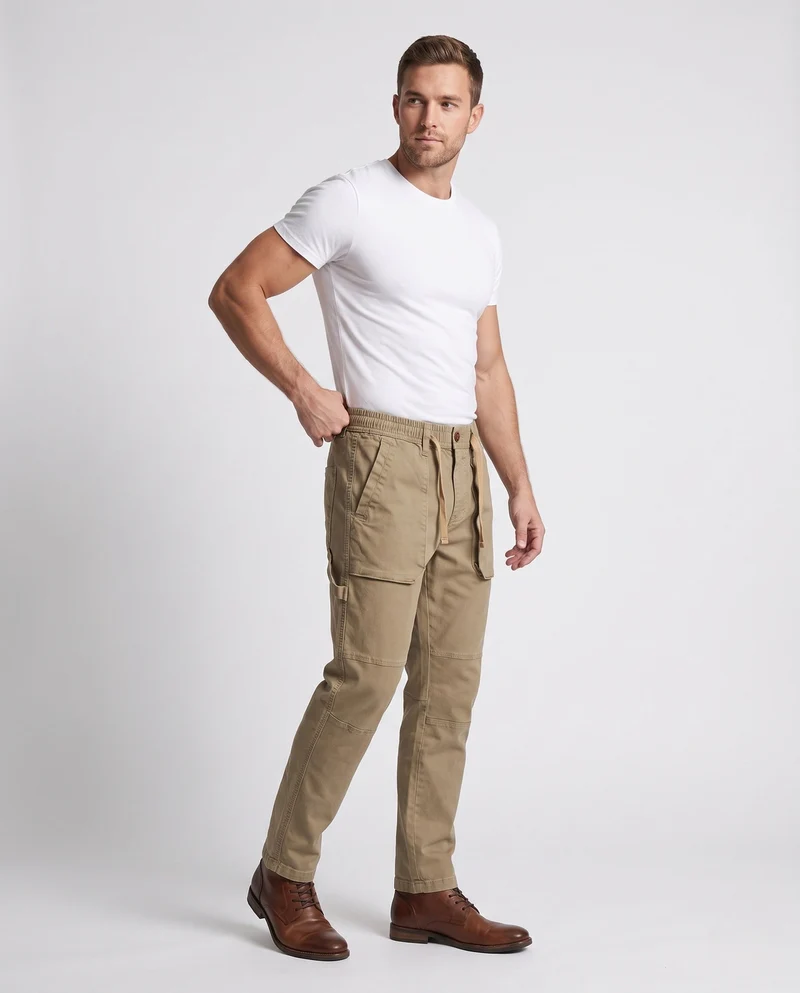 Herren Cargo-Jogginghosen mit elastischem Bund, Kordelzug und aufgesetzten Taschen Nord Taschen