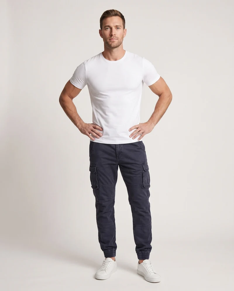 Herren Cargo Jogger Pants mit verstärkten Knien, Mehrfächertaschen und elastischen Bündchen Nord Taschen