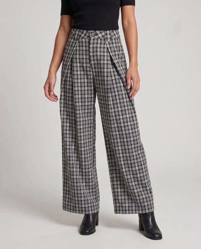 Frauenweite Karottenhose mit Falten Nord Taschen