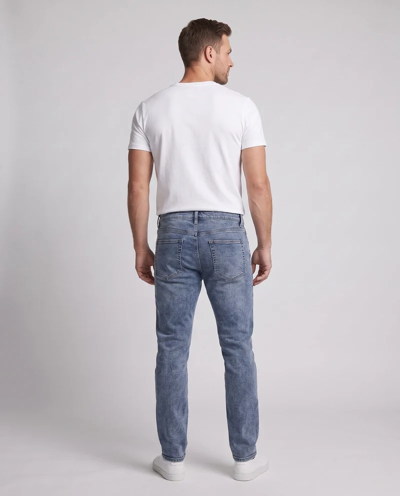 Herren Bequeme Slim Fit Jeans Nord Taschen