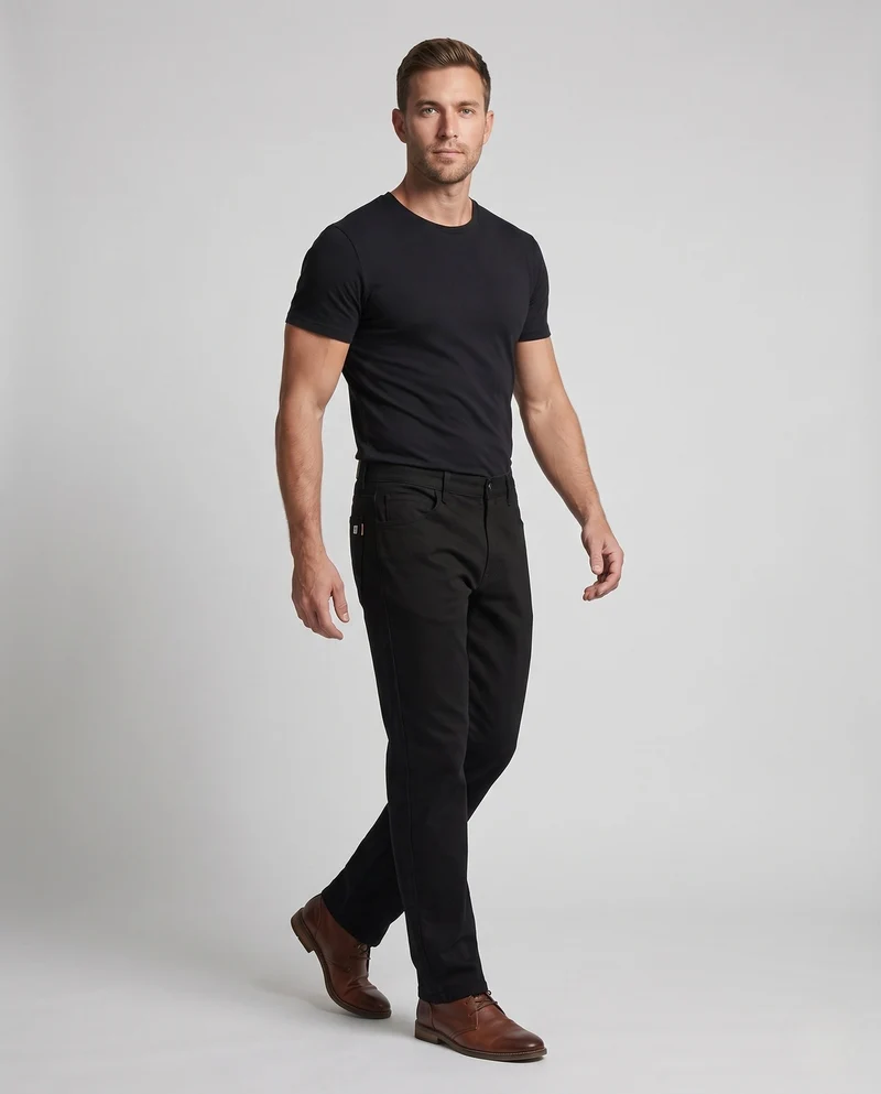Herren Komfortable Weite Denim Jeans Nord Taschen