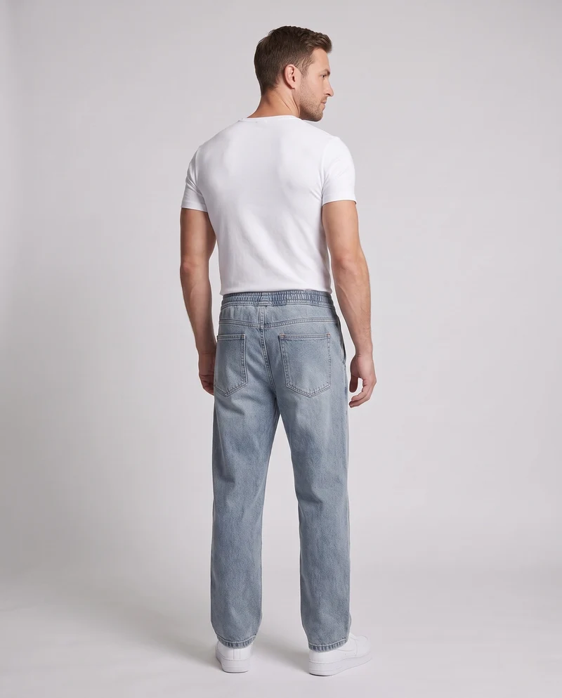 Herren Bequeme Lockere Denim-Hose Nord Taschen