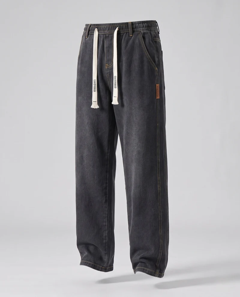 Herren Bequeme Lockere Denim-Hose Nord Taschen